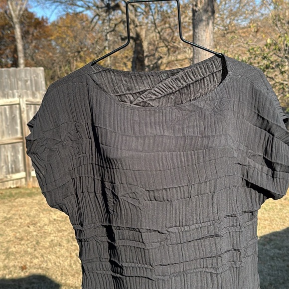 LN Babette Black Cross Pleat Microfiber Dress sz Small - Picture 1 of 10